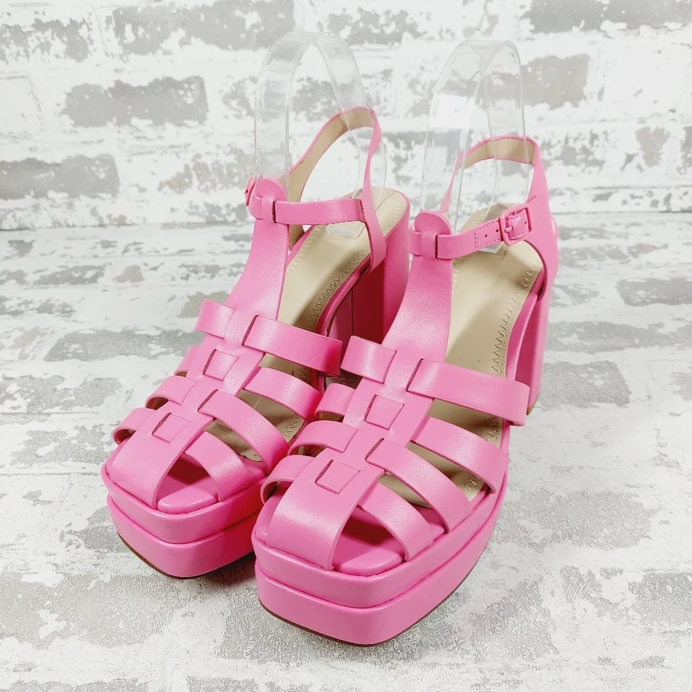 New BP. Amaya Fisherman Platform Sandal In Pink T371